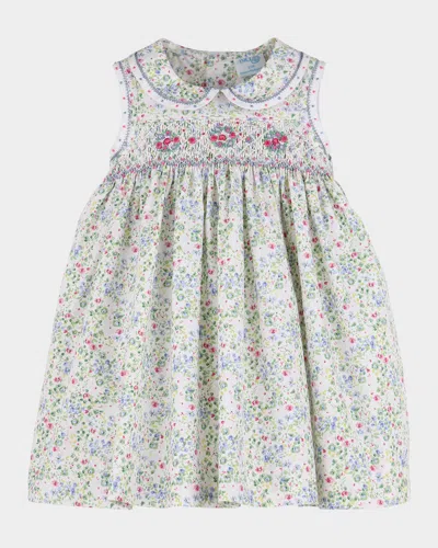 Luli & Me Kids' Girl's Berry Bouquet Smocked Dress In Light Purple