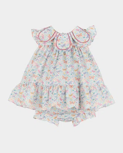 Luli & Me Kids' Girl's Butterfly-print Petal Collared Dress
