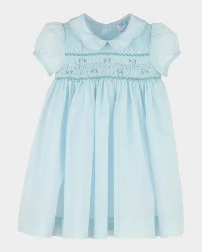 Luli & Me Kids' Girl's Enchanting Smocked Dress In Blue