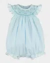 Luli & Me Girl's Smock Bubble Romper In Blue