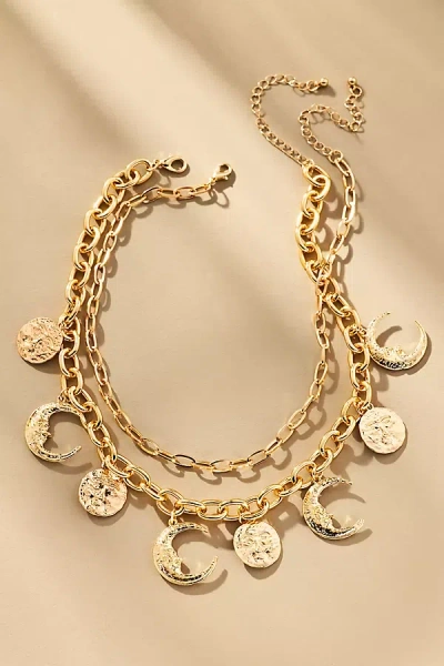 Lulla Collection Lulla Moon Charm Necklace In Gold