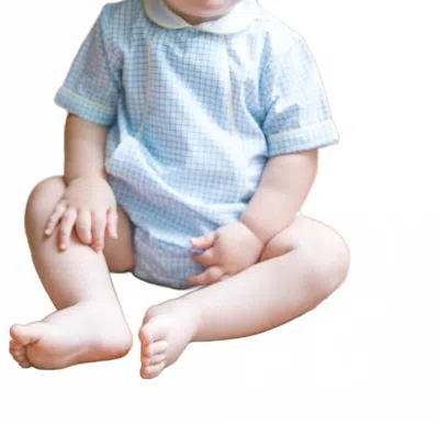 Lullaby Set Kids' Adam Bubble Playsuit In Skyline Plaid In Blue