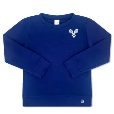 Lullaby Set Kids' Girl's Alex Sweatshirt In Liberty Navy Tennis In Blue