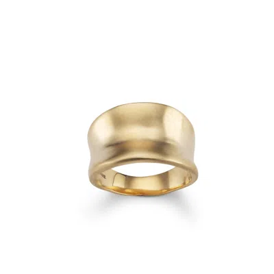 Lulu And Boo Jewellery Women's Brushed Solid Nine Carat Gold Saddle Ring