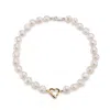 Lulu And Boo Jewellery Women's Gold / White Cultured Pearl Choker With Nine Carat Gold Molten Heart In Multi