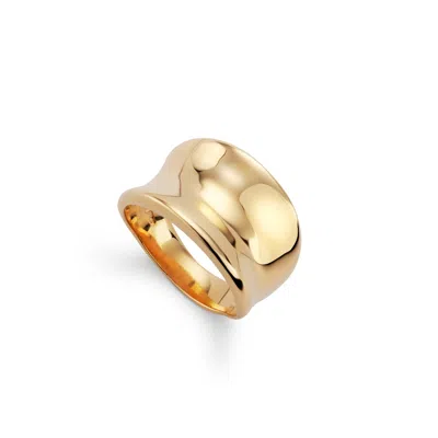Lulu And Boo Jewellery Women's High Shine Solid Nine Carat Gold Saddle Ring