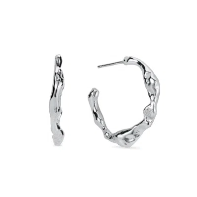 Lulu And Boo Jewellery Women's Large Solid Sterling Silver Hoop Earrings