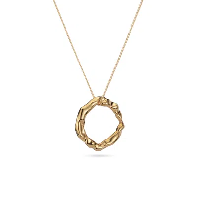 Lulu And Boo Jewellery Women's Medium Molten Halo Solid Gold Necklace