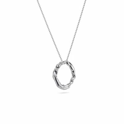 Lulu And Boo Jewellery Women's Medium Molten Halo Solid Sterling Silver Necklace