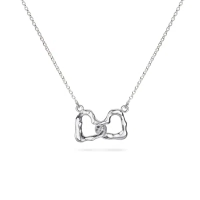 Lulu And Boo Jewellery Women's Molten Lulu And Boo Heart Infinity Necklace - Silver