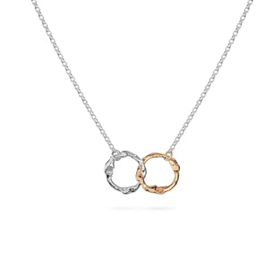 Lulu And Boo Jewellery Women's Silver / Gold Molten Halo Silver And Nine Carat Gold Infinity Necklace In Multi