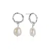 Lulu And Boo Jewellery Women's Silver / White Solid Sterling Silver Halo Stud Earrings With Drop Pearl In Multi