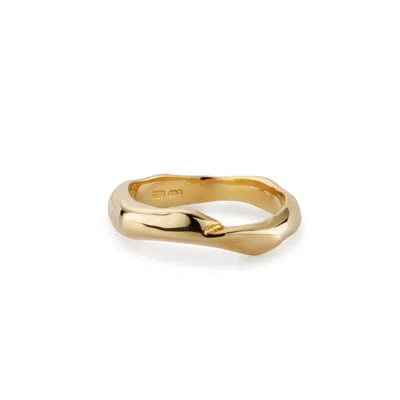 Lulu And Boo Jewellery Women's Slim Molten Solid Nine Carat Gold Ring