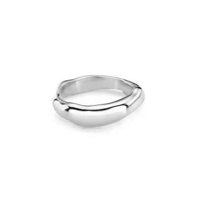 Lulu And Boo Jewellery Women's Slim Molten Solid Sterling Silver Ring