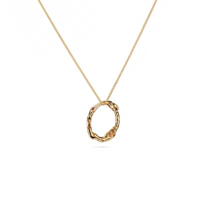 Lulu And Boo Jewellery Women's Small Molten Halo Solid Gold Necklace