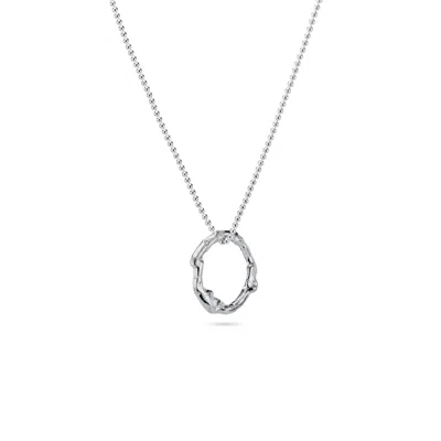 Lulu And Boo Jewellery Women's Small Molten Halo Solid Sterling Silver Necklace