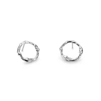 Lulu And Boo Jewellery Women's Solid Sterling Silver Halo Stud Earrings