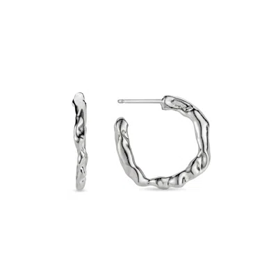 Lulu And Boo Jewellery Women's Solid Sterling Silver Hoop Earrings - Medium