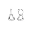 Lulu And Boo Jewellery Women's Solid Sterling Silver Hoop Earrings With Drop Molten Heart In Silver
