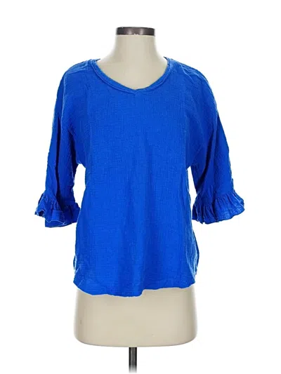 Pre-owned Lulu-b 3/4 Sleeve Blouse In Blue