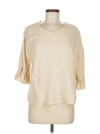 Pre-owned Lulu-b 3/4 Sleeve Blouse In White