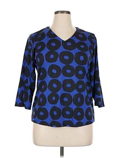 Pre-owned Lulu-b 3/4 Sleeve T-shirt In Blue