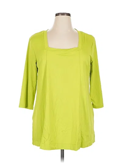 Pre-owned Lulu-b 3/4 Sleeve Top Green Scoop Neck Tops