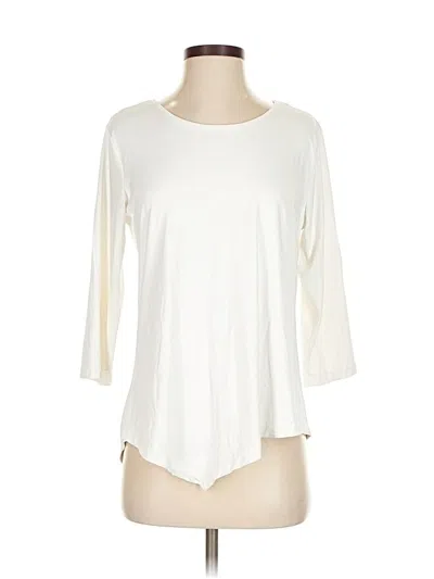 Pre-owned Lulu-b 3/4 Sleeve Top Ivory Boatneck Tops In White