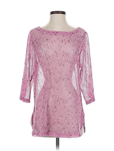 Pre-owned Lulu-b 3/4 Sleeve Top Pink Boatneck Tops