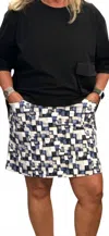 Lulu-b Beachtime 2 Pocket Skort In Blue Tones In Black