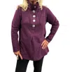 Lulu-b Button Down Sweatshirt In Cabernet In Purple