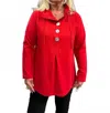 Lulu-b Button Down Sweatshirt In Red In Red