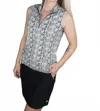 Lulu-b Chevron Zip Tank Top In Neutral In Gray