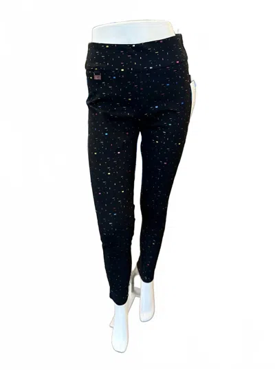 Lulu-b Confetti Slim Leg Pants In Confetti Black In Multi