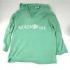 Lulu-b Embroidered Beach Time Hooded Sweater In Seafoam Green In Green