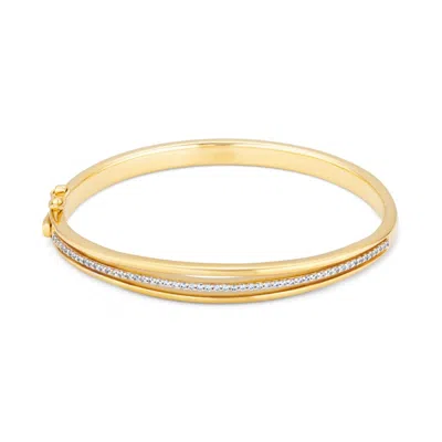 Lulu B London Women's Classic Cubic Zirconia Gold Bangle - Ripple