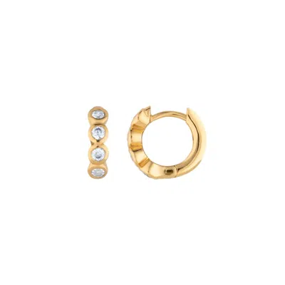 Lulu B London Women's Cubic Zirconia Huggie Hoop Gold Classic Earring