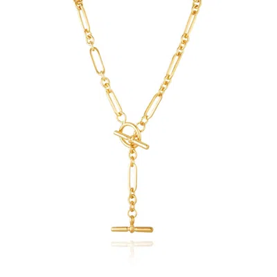 Lulu B London Women's Gold T-bar Lariat Chain Necklace