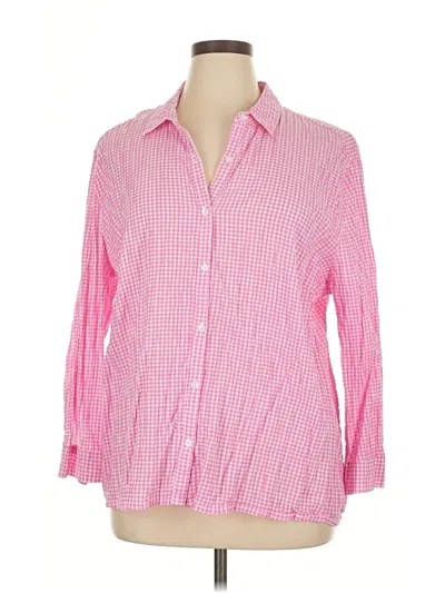 Pre-owned Lulu-b Long Sleeve Button Down Shirt In Pink