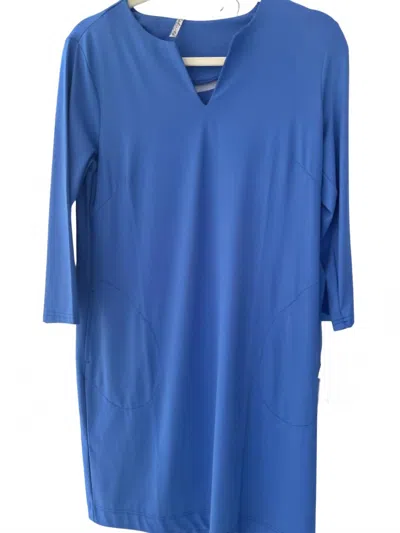 Lulu-b Notched Travel Dress In Deep Sea Blue