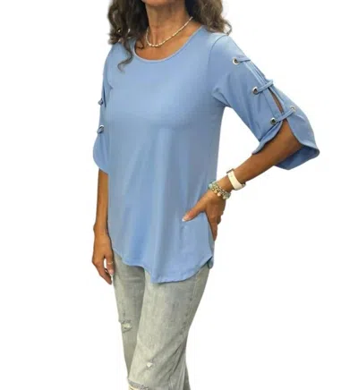 Lulu-b Open Shoulder Top In Clear Periwinkle In Blue