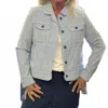 Lulu-b Pin Stripe Jacket In Black Pin Stripe In Blue
