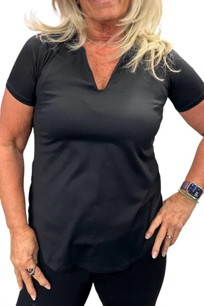 Lulu-b Short Sleeve Basic Tee In Black