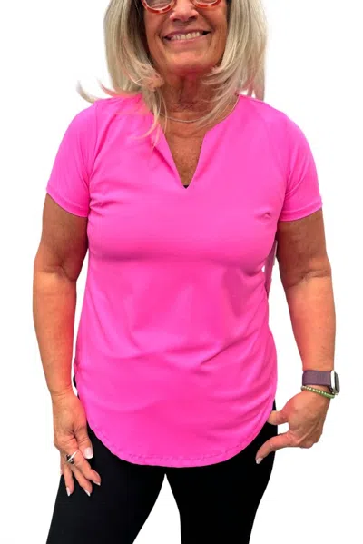 Lulu-b Short Sleeve Basic Tee In Clear Pink