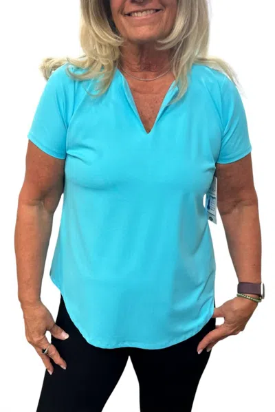 Lulu-b Short Sleeve Basic Tee In Clear Turquoise In Multi