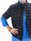 Lulu-b Short Sleeve Puffer Vest In Black In Black