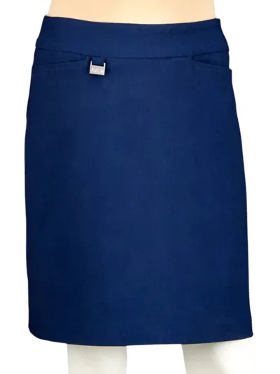 Lulu-b Solid Pull On Skort In Solid Navy