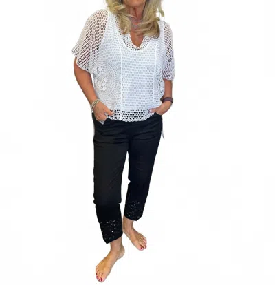 Lulu-b Stud Design Capri Pants In Black