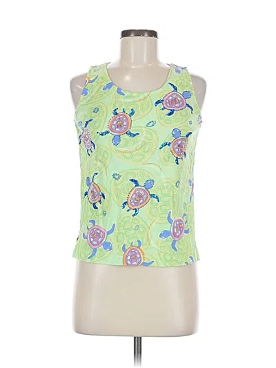 Pre-owned Lulu-b Tank Top Green Halter Neckline Tops