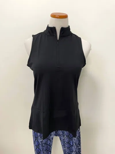 Lulu-b Women's Sleeveless Zip Top In Black